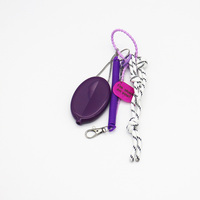 Purple Spring Deep Purple Lemon Flake Pearls Chain String Bag Pendant Charm Silicone Tag Keychain