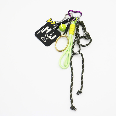 ins blogger the same niche miu system tennis racket car keychain bag charm handmade couple braided l