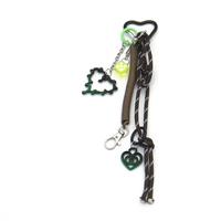 Dice Brown Spring Key Charm Toys Pearl Chain String Bag Charm Charms Silicone Tag Keychain