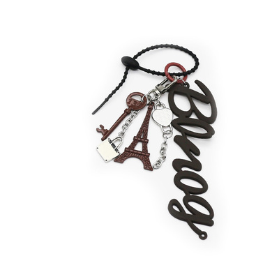Tower vintage key pendant toys creative letters pearl chain string bag pendant charm silicone tag ke