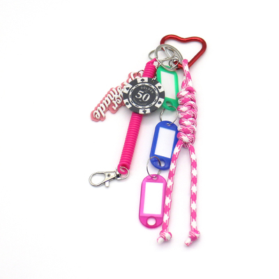 Chip powder spring nameplate key pendant toy pearl chain string bag charm pendant silicone tag keych