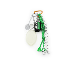 Badminton racket green tape green rope pendant toy pearl chain string bag charm pendant silicone tag