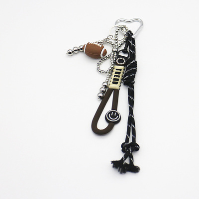 Spot can DIY niche miu system creative rugby bow key key chain bag pendant accessories