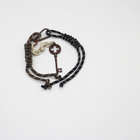 Lucky Straw Vintage Key Pearl Chain String Bag Pendant Charm Silicone Tag Keychain