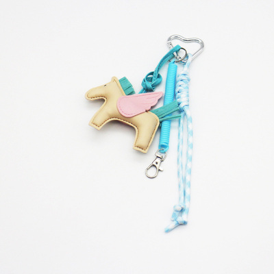 Spot DIY niche miu system creative Pegasus blue spring key chain bag pendant accessories