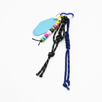 Colorful beads strung blue nameplate pearl chain bracelet bag pendant charm silicone tag keychain