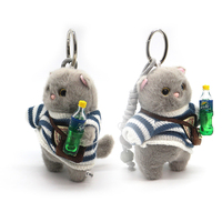 Drinks satchel sweater gray bear keychain pendant cute doll schoolbag charm couple small gifts whole
