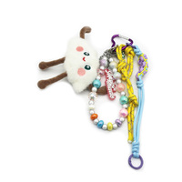 Cloud pendant toys creative letters pearl chain string bag charm pendant silicone tag keychain