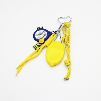 Spot DIY niche miu system creative yellow lemon tennis racket key chain bag charm accessories