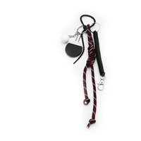 Black ping pong paddle black spring pendant toy pearl chain string bag charm pendant silicone tag ke