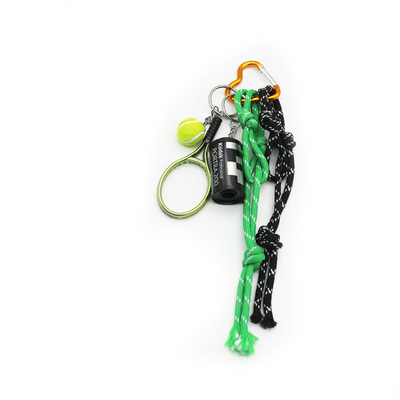 Tennis racket vinyl roll green rope pendant toy pearl chain string bag charm pendant silicone tag ke