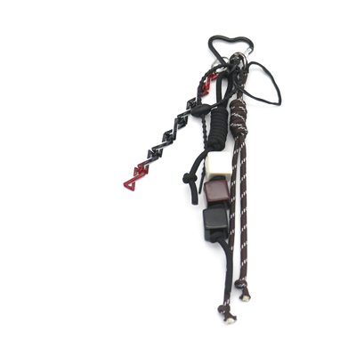 Square pendant charm toy black rope pearl chain string bag charm charm silicone tag keychain