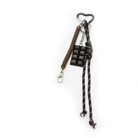 Dark chocolate brown spring pendant toy pearl chain string bag charm charm silicone tag keychain