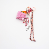 Spot can DIY handmade creative production wine bottle hairball monster chain car keychain bag charm