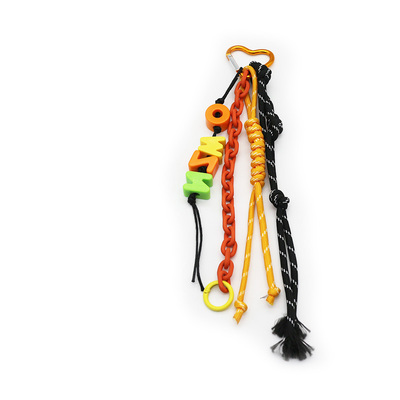 Creative letters toys red chain pearl chain string bag pendant charm silicone tag keychain