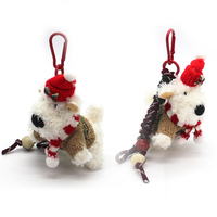 Red hat sweater puppy keychain pendant cute doll schoolbag charm couple small gifts wholesale