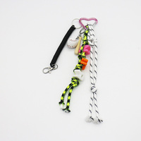 Black Spring Baseball Letters Pearls Chain String Bag Pendant Charm Silicone Tag Keychain