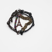 Eiffel Tower Toys Small Square Creative Letters Pearls Chain Strings Bags Pendant Charms Silicone Ta