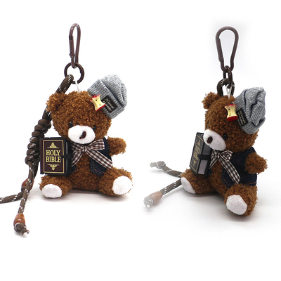 Gray Hat Bible bear bag charm plush doll doll trinkets hanging couple keychain gift factory wholesal