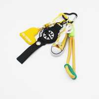 ins blogger the same niche miu yellow love yellow shoes car keychain bag charm handmade couple braid