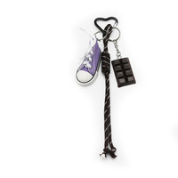 Chocolate Purple Boardshorts Black Rope Pendant Toys Pearls Chain String Bags Pendant Charms Silicon