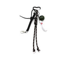 Bowling ball black rope pendant toy pearl chain string bag charm pendant silicone tag keychain