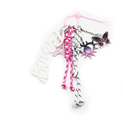 Pink Titan Black Butterfly Pendant Toys Creative Letters Pearls Chain String Bag Pendant Hanging Jew
