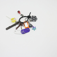 Lollipop Bow Chip Dice Pearls Chain String Bag Pendant Charm Silicone Tag Keychain