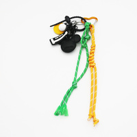 Yellow ping pong ball black Mouse pearl chain string bag charm pendant silicone tag keychain
