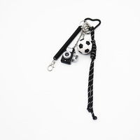 Soccer Black Spring Camera Pearls Chain String Bag Pendant Charm Silicone Tag Keychain