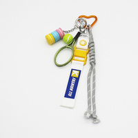 ins blogger the same niche miu system macaron tennis racket car keychain bag charm handmade couple b