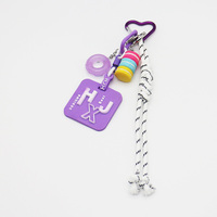 Spot can DIY handmade creative production macaron purple life preserver chain car keychain bag charm