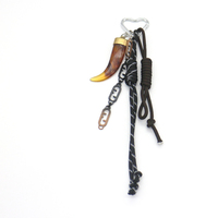 Cow horn pendant black rope pendant toys creative letters pearl chain string handbag bag pendant cha