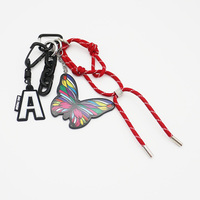 ins blogger the same niche miu black butterfly car keychain bag charm handmade couple braided lanyar