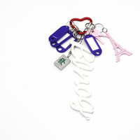 Pink Tower Keychain Fortune Toys Creative Alphabet Pearl Chain Strings Bags Pendant Hanging Jewelry
