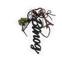 Brown Eiffel Tower Chip Toys Creative Letters Pearls Chain String Bags Pendant Charms Silicone Tag K