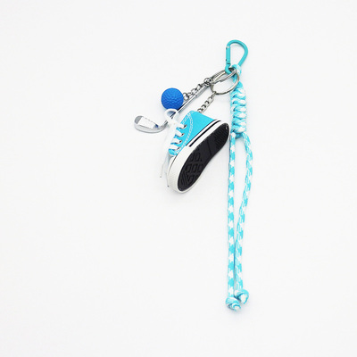 Small golf clubs blue board shoes pearl chain string bag charm pendant silicone tag keychain