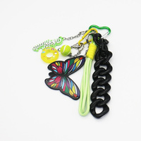 Spot can DIY handmade creative production tennis black butterfly chain car keychain bag charm access