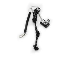Camera Toys Black Spring Pearls Iron Chain Strips String Bags Pendant Charms Silicone Tag Keychain