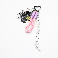 ins blogger the same niche miu hey shoes vip car keychain bag bag charm handmade couple braided lany