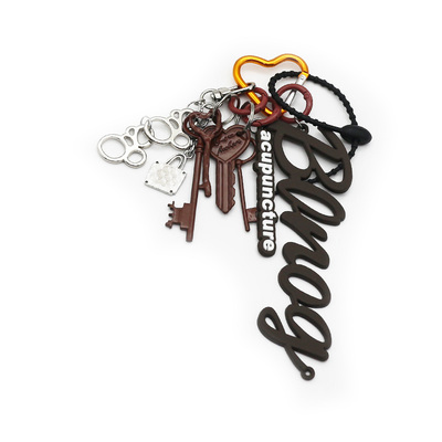 Vintage key pendant toys creative letters pearl chain string bag charm pendant silicone tag keychain