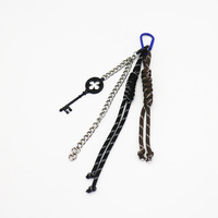 Black Lucky Straw Vintage Key Pearls Iron Chain Strips Strings Bags Pendant Charms Silicone Tag Keyc