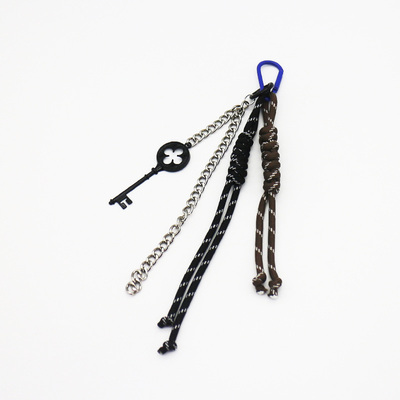 Black Lucky Straw Vintage Key Pearls Iron Chain Strips Strings Bags Pendant Charms Silicone Tag Keyc