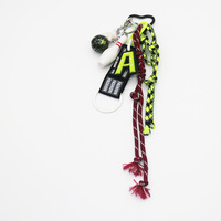ins blogger the same niche miu green A bowling ball car keychain bag charm handmade couple braided l