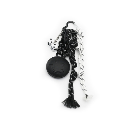Dice Black Smiley Toys Pearls Iron Chain Strips Strings Bags Pendant Charms Silicone Tag Keychain