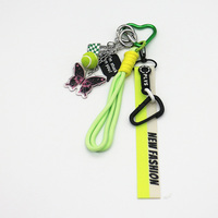 Spot can DIY handmade creative production tennis black butterfly chain car keychain bag charm access