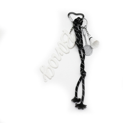 Badminton racket black rope pendant toys creative word pearl chain string bag charm pendant silicone