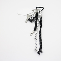 Camera heart key pearl chain string handbag bag pendant charm silicone tag keychain