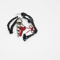 Iron ball toy red love heart key bow pearl chain string bag pendant charm silicone tag keychain