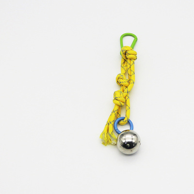 Spot can DIY niche miu system creative iron ball yellow rope key chain bag pendant accessories